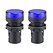 uxcell 2Pcs Blue Indicator Light AC/DC 110V, 22mm Panel Mount, for Electrical Control Panel, HVAC, DIY Projects