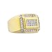 Men's Goldtone CZ Curved Layered Rectangle Ring Sizes 9-11 (8)