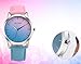 Start Unisex Women's Chic Rainbow Leather Band Wrist Watch Bracelet (Blue)