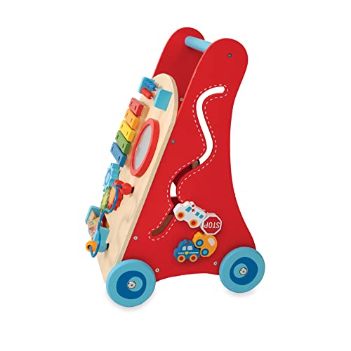 Nuby Wooden Baby Walker with Interactive Features for Early Development