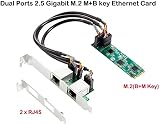 Sujhyrty M.2 Dual 2.5G Ethernet NIC 2Port RJ45 2500Mbps RTL8125B Gaming Card view 4