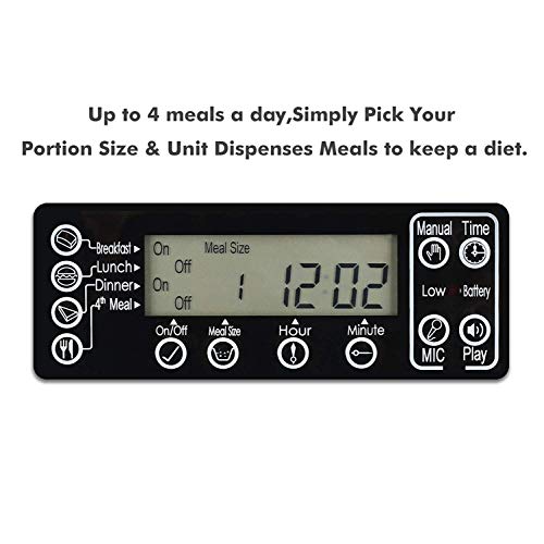 SIYINMM Automatic Cat Feeder Timed Auto Pet Feeder Food Dispenser for Cats and Dogs 6.5L Timer Programmable&Portion Control&Voice Recorder for Small Medium Large Animal Black