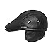 LETHMIK Flat Cap Cabby Hat Genuine Leather Vintage Newsboy Cap Ivy Driving Cap XL-Black