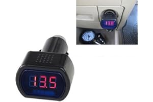 ZYNCUE Over-current New Digital LED Volt Gauge Meter Display 12V-24V Black Gauge Mini Plastic Volt Voltage 1pcs Digital