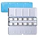 MEEDEN Empty Watercolor Tins Box Palette Paint Case, Mdeium Blue Tin with 12 Pcs Full Pans