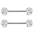 Jstyle 316L Stainless Steel Body Jewelry 14G Nipplerings Piercing Jewelry Barbell Crystal Ball Bar White