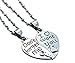 Casoty Jewelry Fashion Heart Sweet Love Pendant Couple Charm Necklace Silver Valentine's Day Gift