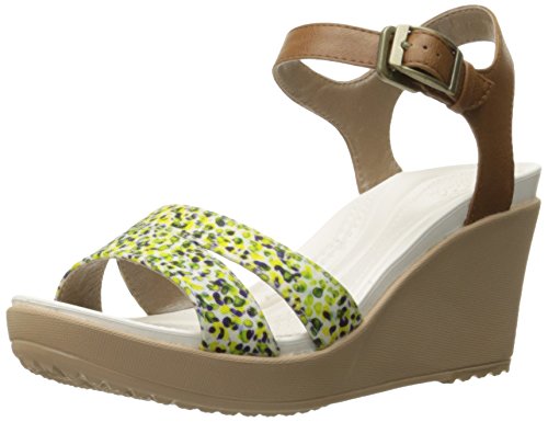 crocs women's leigh ii adjustable ankle strap wedge comfort sandal