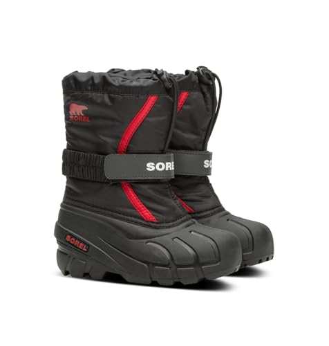 Sorel Flurry bottes d'hiver pour enfants, Noir (Black x Bright Red), 26 EU