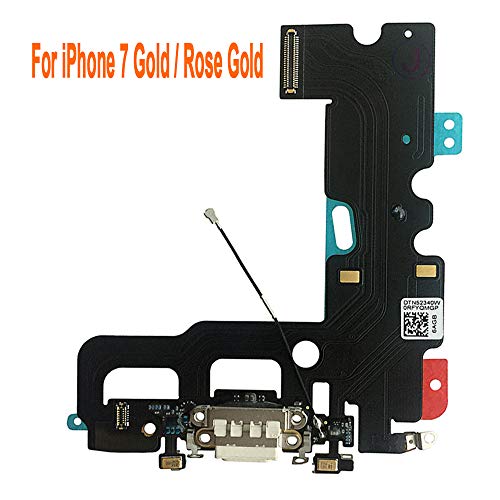 Johncase OEM USB Charging Port Dock Connector Flex Cable + Microphone + Cellular Antenna Replacement Part Compatible for iPhone 7 All Carriers (White)