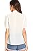 WDIRARA Women's Mesh Tie Neck Ruffle Short Sleeve Elegant Blouse Top White M