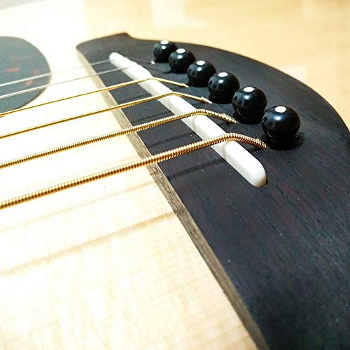 Oopsu 60 PCS Plastic Acoustic Guitar Bridge Pins String Peg Guitar Parts Replacement Pack, Black and Ivory - Thumbnail 4