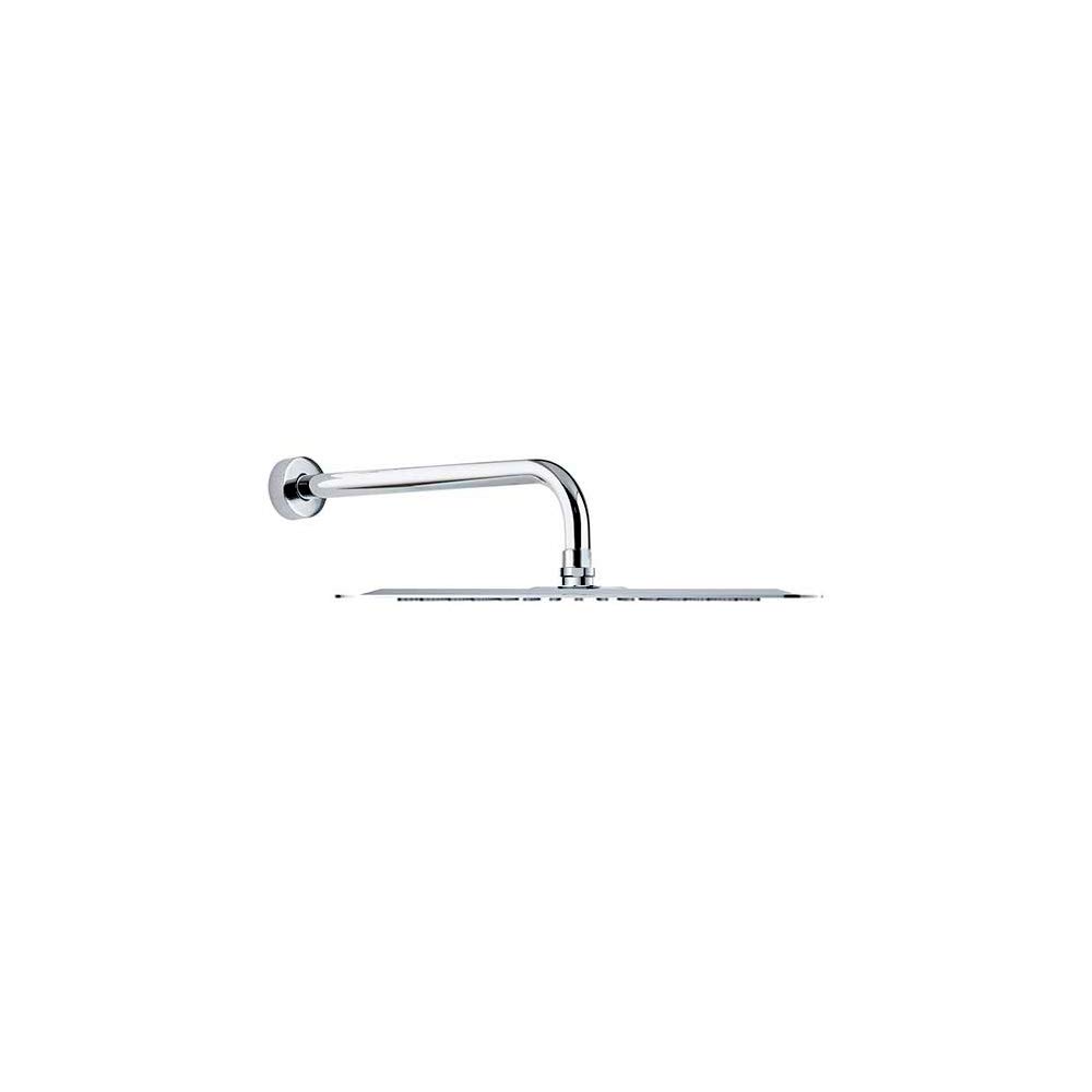 Ramon Soler 256245 Hydrotherapy Sprayer XL Ultra-Slim Circular Ø250 mm, Metal Chrome Finish, High Strength Diamond Finish, Anti-limescale with Flexible Silicone Nozzles, Wall Arm