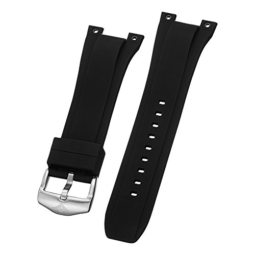 Stuhrling Original mens 30mm black rubber strap with steel buckle st.220.33161