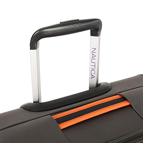 Nautica 3 Piece Luggage SetLightweight for Travel4, Grey/Orange Cas