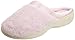 Isotoner Women's Microterry PillowStep Satin Cuff Clog Slippers, Peony, 6.5-7 B(M) US