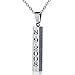 Diamondido Personalized Custom Message Names Pendant Necklace Unisex Stainless Steel Vertical Cuboid Bar Necklace