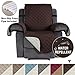 H.VERSAILTEX Reversible Quilted Recliner Covers Recliner Chair Cover Water Resistant Furniture Protector Washable Couch Cover with Elastic Straps for Kids, Pets (Oversized Recliner, Brown/Beige)