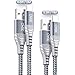 USB Type C Cable Fast Charger,(2-Pack 3.3FT+6.6FT) USB-A 2.0 to USB-C Nylon Braided Fast Charging Cord, for Samsung Galaxy S10 S9 S8 Plus,Note10 9 8,MacBook,Nintendo Switch, Pixel,(Grey)