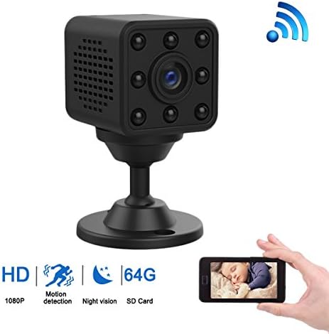 DareTang 2.4Ghz Wifi Mini 1080p HD Portable Camera with Night Vision,Small Wireless Mini DV with Motion Detection for iPhone/Android Phone/iPad Remote View, Support External 64G SD card