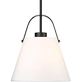 Z-Lite 743P12-MB Z-Studio Linen Pendant, 1-Light 60 Watts, Matte Black