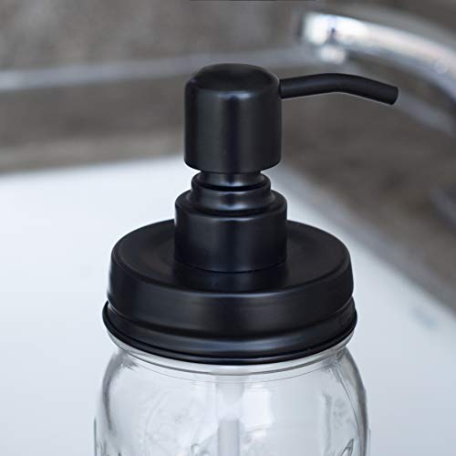 Easy-Tang Clear Glass Soap Dispenser for Kitchen, Bathroom - Refillable Wash Hand Liquid Bottle, 16 Oz Mason Jar with Black Pump Holder, Ideal for Dish Detergent, Essential Oil, Shampoo Lotion