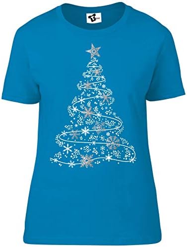 Teezee Snowflake Christmas Tree T-Shirt - Women's