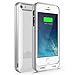 iPhone 5S Battery Case, iPhone 5 Battery Case - Maxboost Atomic S Portable Charger for iPhone 5/5S [MFI Certified] External Protective 2400mAh Battery Charging Juice Power Bank [Glossy White/Silver]