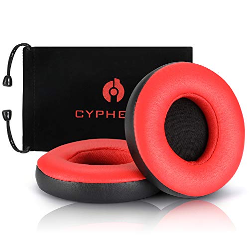 Beats Solo 2 3 Earpad Replacement,Cypher.V Ear Cushion Pads Compatible with Solo 2.0 3.0 Wireless Headphones by Dr. Dre 1 Pair (Red Black)