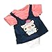 MagiDeal Pink T-shirt Shoulder Strap Dress Hat Outfit for 17inch Zapf Baby Born Dolls