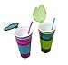 Snackeez 2-In-1 Snack & Drink Cup Light-Up LED 2-Pack (Pink/Blue & Blue/Green)