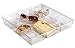mDesign Plastic Closet and Dresser Drawer Storage Organizer Tray - Divided Bin for Socks, Leggings, Tights, Watch, Scarves, Jewelry, Reading Glasses - 7 Compartments