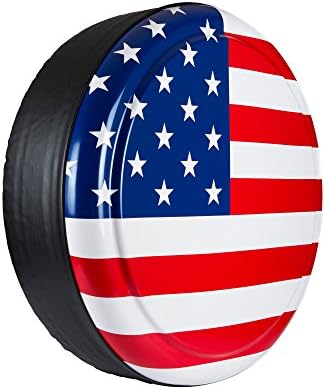 28" Rigid Tire Cover - (Hard Plastic Face & Vinyl Band) - American Flag