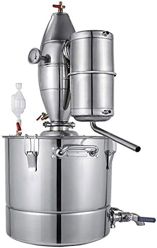 YaeBrew 30L 7.9Gal Water Alcohol Distiller 304 Stainless Steel Alcohol Distiller Home Brew Kit Moonshine Wine Making Boiler with Thermometer Home Brewing Kit