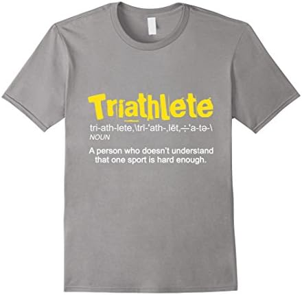 Men's TRIATHLETE T-Shirt Swin Cycle Run Trilife Trihood Triathlon Medium Slate