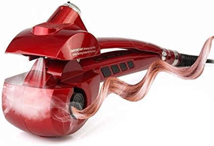 Upgraded Professional curling wands Automatic Hair Steam Curler with LED digital display and ceramic heater Red
