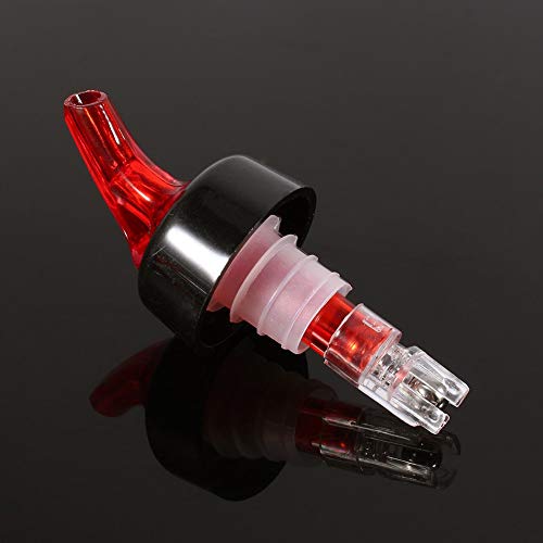 Automatic Measured Bottle Pourer - Quick Shot Spirit Measure Pourer Drinks Wine Cocktail Dispenser Home Bar Tools Pack of 4, 1 oz (30 mL) (red)