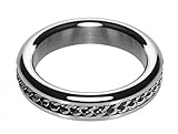 Master Series Metal Cock Ring with Chain Inlay, 1.75 inch