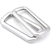 CRAFTMEMORE 1 1/2 Inch Rectangle Rings Buckle Metal Round Rectangular Loop for Bag Belt Strap Quality Finish SCLP 6pcs