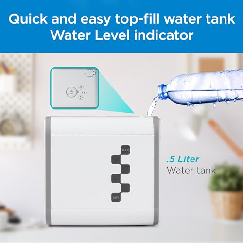 BLACK+DECKER Desktop Air Cooler, Personal Portable Fan with 3-Speeds, Evaporative Air Cooler with 0.5L Water Tank, Air Cooler Fan for Desk, Home, Office, Bedroom, and more, BDMC10, White/Gray