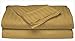 Deluxe Hotel 4-Piece Bed Sheet Set - Dobby Stripe - 100% Cotton Sateen - 300 Thread Count - Queen - Gold