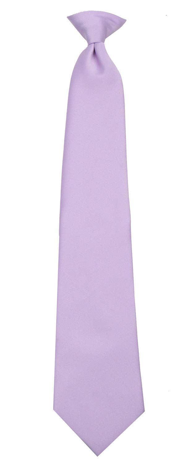 Mens Solid Color Clip On Easy to Remove Clip Necktie Ties, Lilac, One size