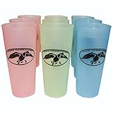 Duck Commander Duck Dynasty Uncle Si Plastic Tea Cups Pink, Green, Blue Drinkware (Pack of 9)