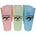 Duck Commander Duck Dynasty Uncle Si Plastic Tea Cups Pink, Green, Blue Drinkware (Pack of 9)