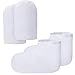 Bememo 4 Pairs Paraffin Wax Mitts and Booties, Wax Bath Mitts and Booties Reusable Paraffin Wax Mitts for Hand and Feet, Terry Cloth Insulated Mittens for Heat Therapy Spa Treatment (White and Pink)