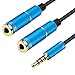 AFUNTA 3.5mm AUX Cable with Audio Y Splitter Adapter, 3.93ft Male to Male Auxiliary Cable with Mic and Volume Control for Smartphone Tablet Laptop Speaker Headset Car Stereo