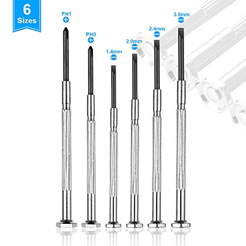 Screwdriver Set, 6 Different Size Flathead and Phillips Mini
