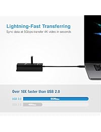 USB C Hub, adaptador multipuerto USB con puerto de carga a través de