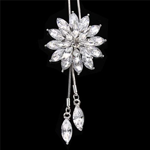 Rurah Zircon Fringed Clover Sweater Chain Necklace Pendant Women Girl Ornaments Fashion with Clothing Accessories (3#)