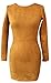 Jiujiuyi Women's Faux Suede Long Sleeve Bodycon Mini Dress